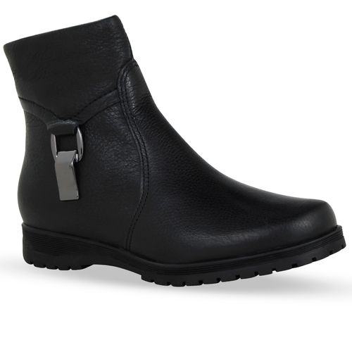 Bota Cano Baixo Couro Burnish Preto