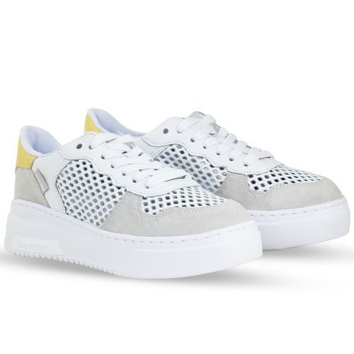 Tênis Couro Camurça Cinza Claro