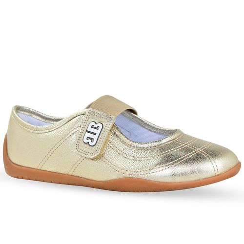 Sapatilha Couro Metalizado Roma Dourado