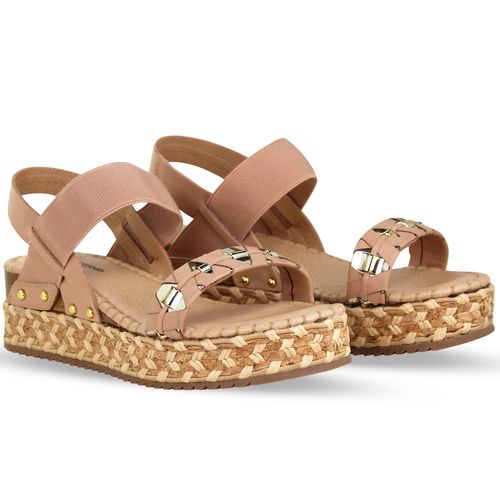 Sandália Anabela Couro Atanado Napoli Brown Sugar