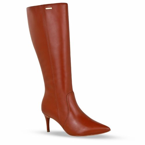 Bota Cano Longo Couro Atanado Napoli Conhaque