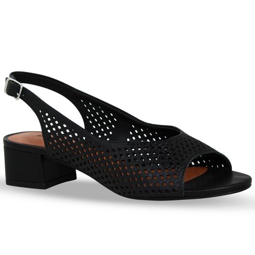 Sandália Couro Burnish Preto