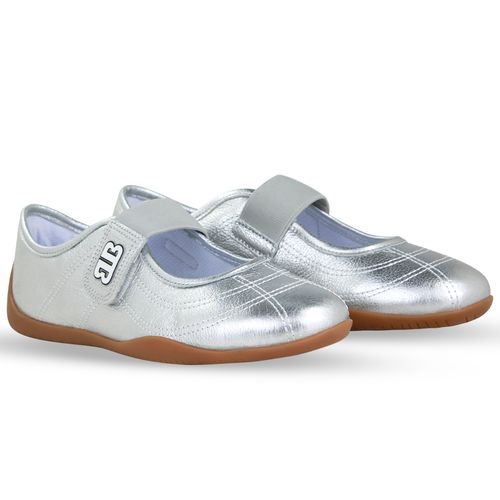 Sapatilha Couro Metalizado Roma Prata