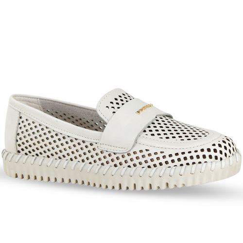 Sapato Twister Couro Burnish Off White