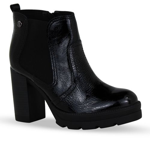 Bota Coturno Couro Verniz Show Preto
