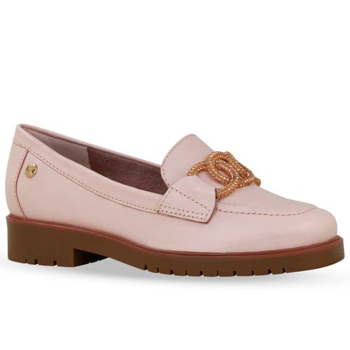 Sapato Mocassim Couro Atanado Napoli Rosa