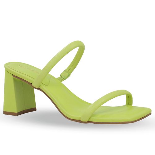 Tamanco Couro Summer Burnish Verde Limone