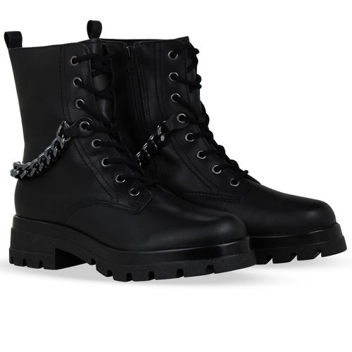 Bota Coturno Couro Atanado Napoli Preto