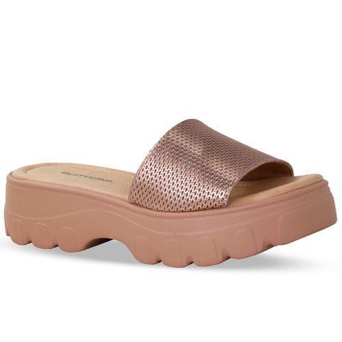 Sandália Couro Veneza Metal Ouro Rosa