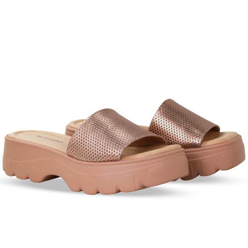 Sandália Couro Veneza Metal Ouro Rosa