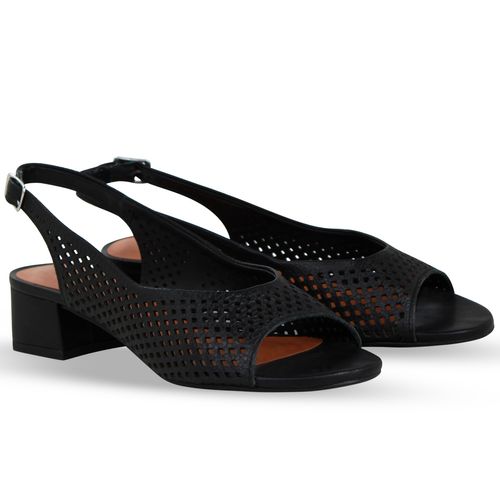 Sandália Couro Burnish Preto