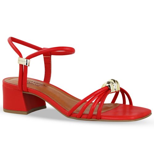 Sandália Couro Burnish Vermelho