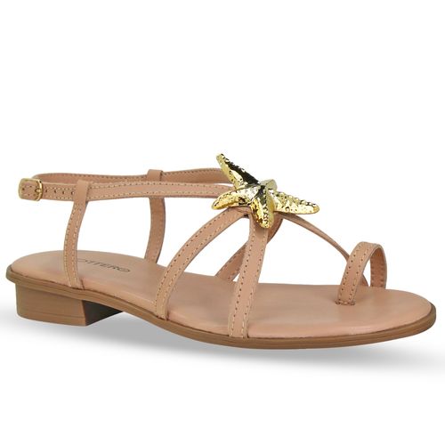 Sandália Rasteira Couro Atanado Napoli Brown Sugar