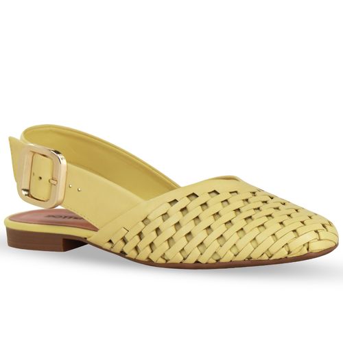 Sapatilha Couro Atanado Napoli Amarelo Manteiga