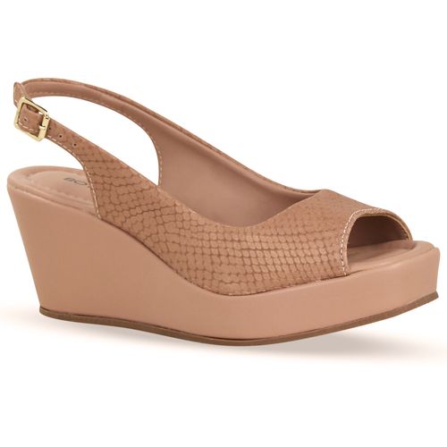 Sandália Anabela Couro Mamba Brown Sugar