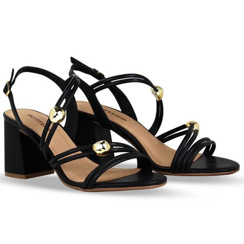 Sandália Couro Burnish Preto