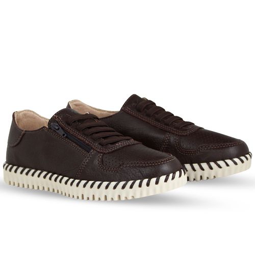 Tênis Twister Couro Burnish Marrom