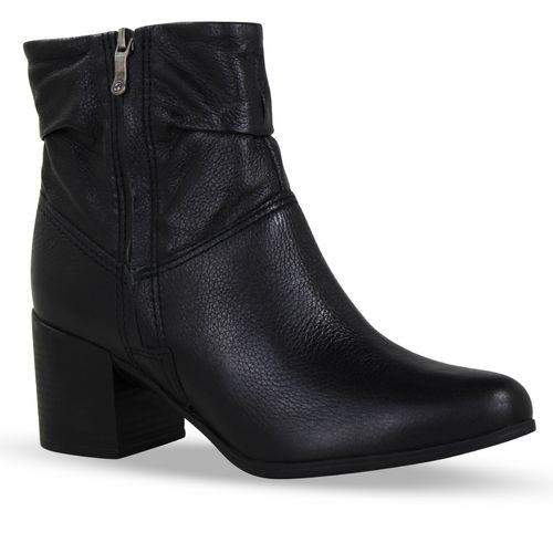 Bota Cano Baixo Couro Burnish Preto