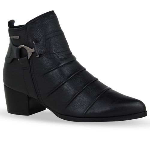 Bota Cano Baixo Couro Burnish Preto