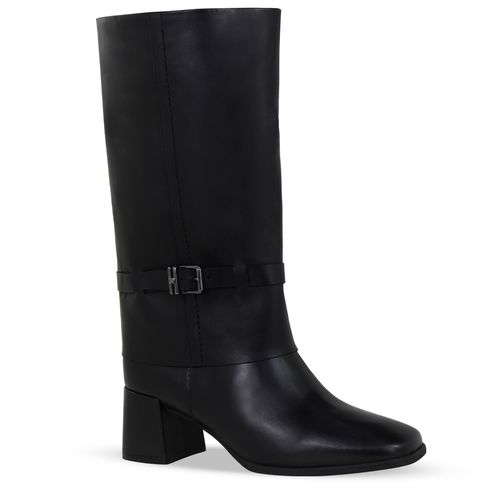 Bota Cano Longo Couro Atanado Napoli Preto