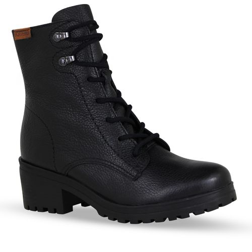 Bota Coturno Couro Burnish Preto