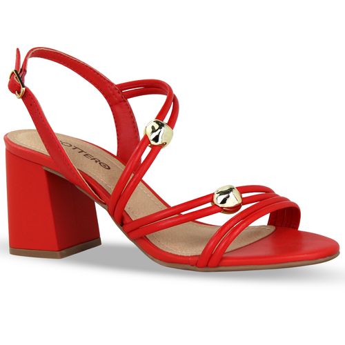 Sandália Couro Burnish Vermelho