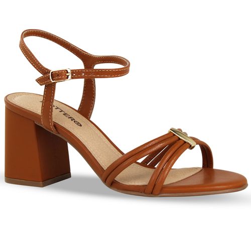 Sandália Couro Burnish Caramelo