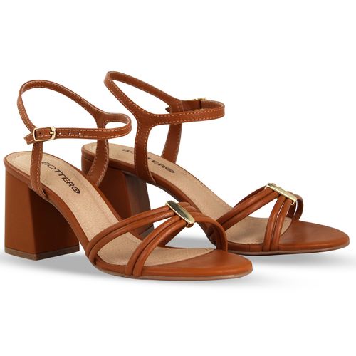 Sandália Couro Burnish Caramelo