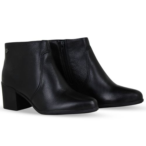 Bota Cano Baixo Couro Burnish Preto
