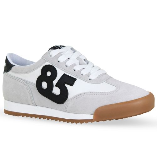 Tênis Couro Camurça Cinza Claro