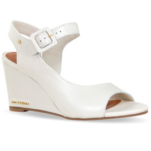 Sandália Anabela Couro Atenas Off White