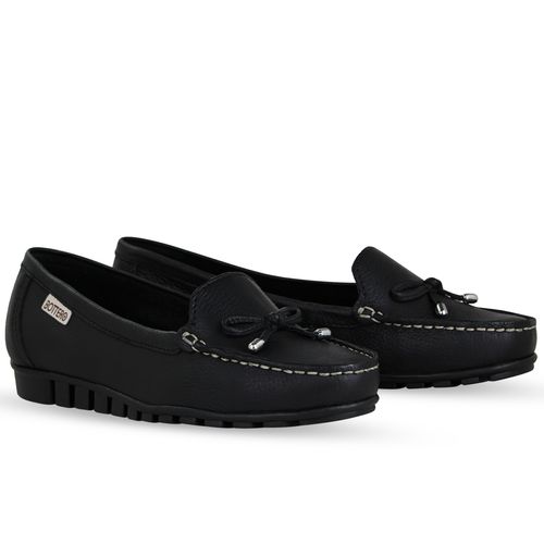 Sapato Mocassim Couro Burnish Preto