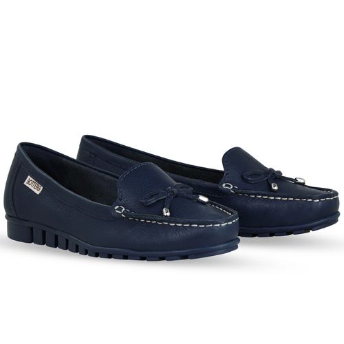 Sapato Mocassim Couro Burnish Marinho