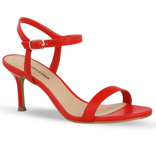 Sandália Couro Atanado Napoli Vermelho