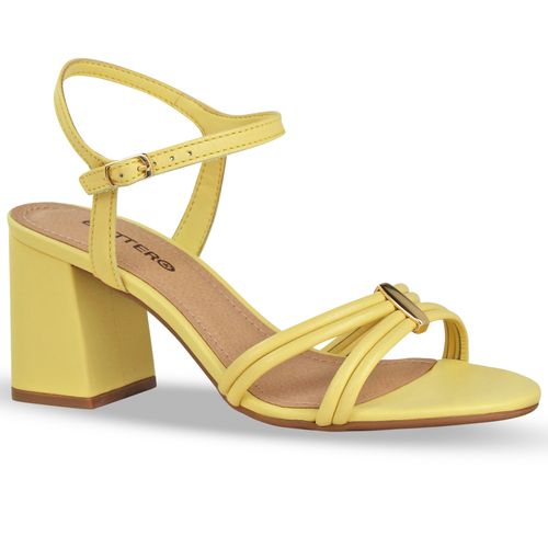 Sandália Couro Burnish Amarelo Manteiga