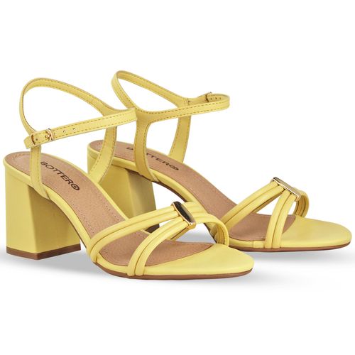 Sandália Couro Burnish Amarelo Manteiga