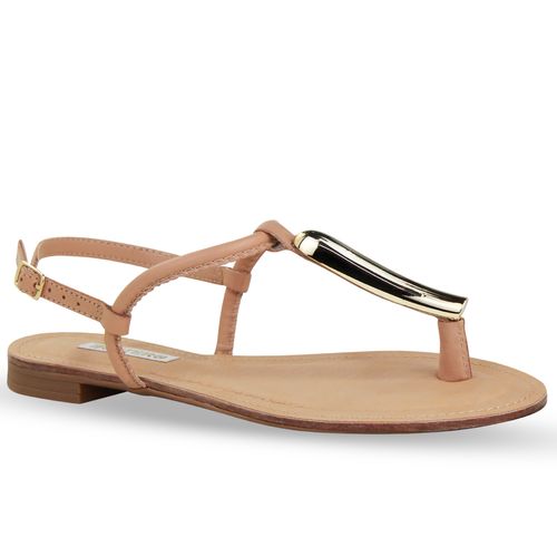 Sandália Rasteira Couro Atanado Napoli Brown Sugar