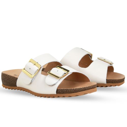 Sandália Rasteira Couro Atanado Napoli Off White