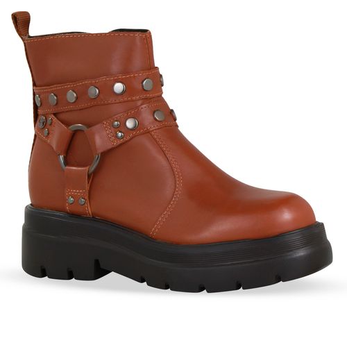 Bota Coturno Couro Atanado Napoli Canela