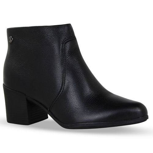 Bota Cano Baixo Couro Burnish Preto