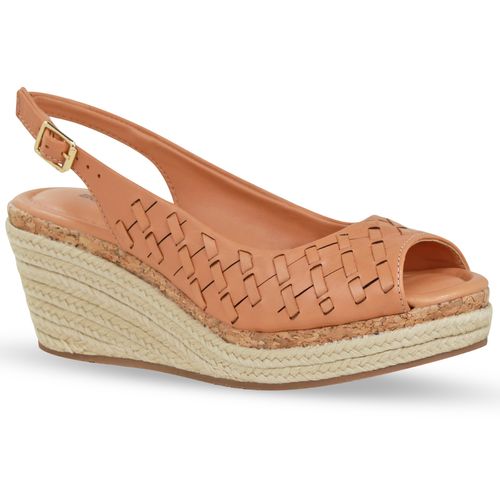 Sandália Anabela Couro Atanado Napoli Natural