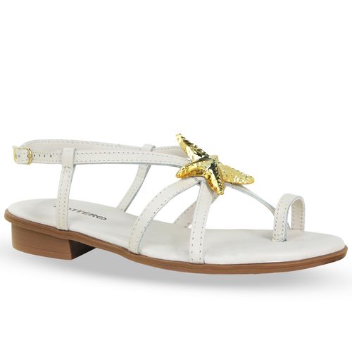 Sandália Rasteira Couro Atanado Napoli Off White