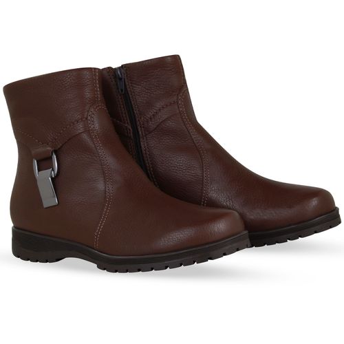 Bota Cano Baixo Couro Burnish Wood