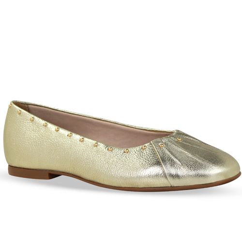 Sapatilha Couro Metalizado Roma Dourado