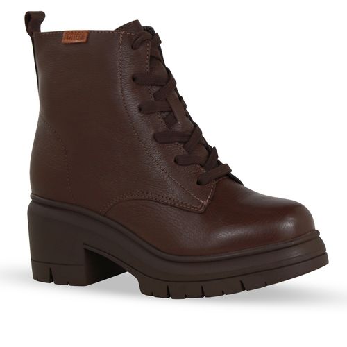 Bota Coturno Couro Burnish Wood