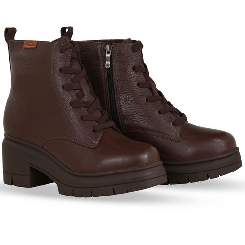 Bota Coturno Couro Burnish Wood