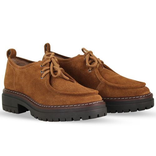 Sapato Couro Camurça Castanho