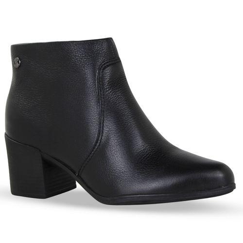 Bota Cano Baixo Couro Burnish Preto
