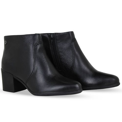Bota Cano Baixo Couro Burnish Preto