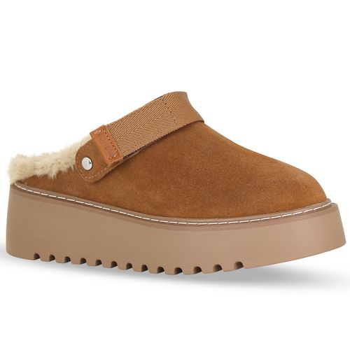 Bota Cano Baixo Couro Camurça Castanho